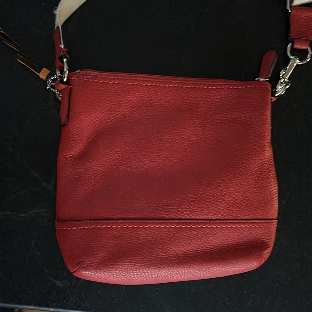 Coach Park Leather Swingpack Vermillion Red Orange Hang Tag Crossbody Travel - Picture 6 of 8